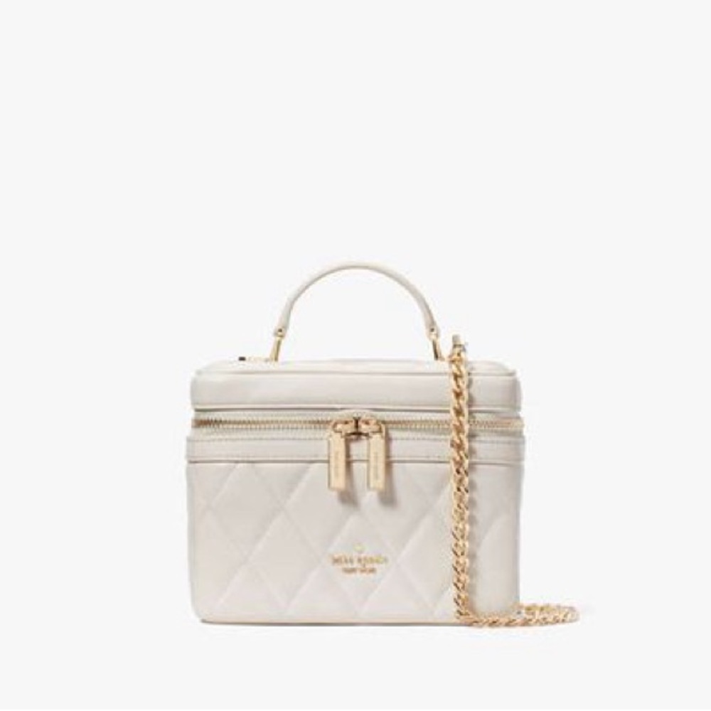 Kate Spade Carey Quilted Trunk Bag w/ Gold Chain